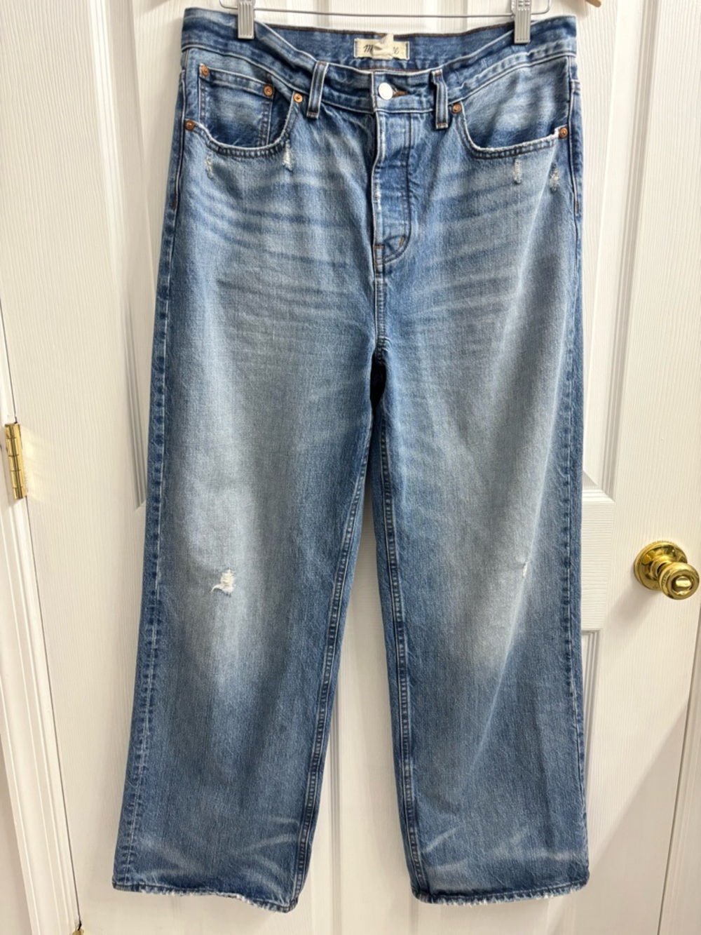 Madewell Low Slung Baggy Jeans Womens 28 Button Fly Denim 100% Cotton NS198 - Picture 2 of 7
